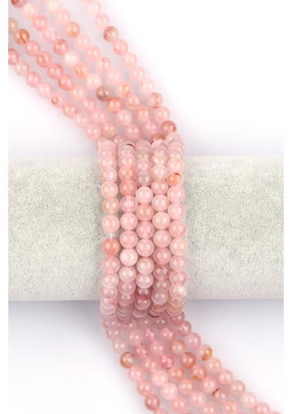 Madagaskar Pembe Kuvars Doğal Taş Dizi 6 mm Küre Kesim