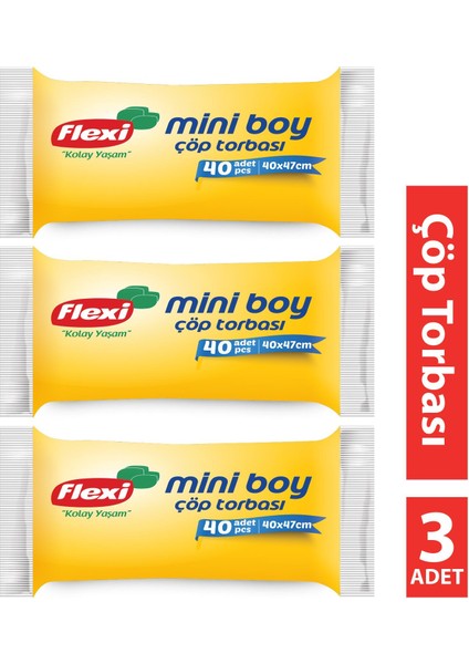 Çöp Torbası Mini Boy 40'lı 3 Adet