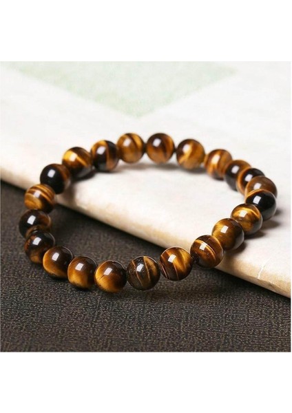 Gümüş Zirkon Taşlı Aparat Erkek Kaplangözü Doğal Taş Bileklik