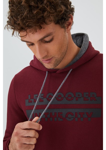 Leecooper Tess Erkek Kapüşonlu Sweatshirt Mürdüm indirimleri