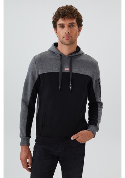 Jaden Erkek Kapüşonlu Sweatshirt Siyah