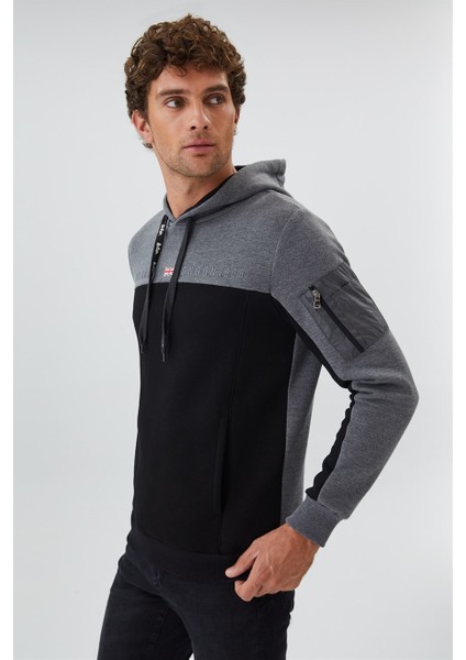 Jaden Erkek Kapüşonlu Sweatshirt Siyah