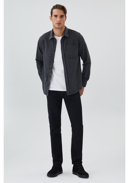 Harold Erkek Dokuma Uzun Kol Gömlek Antrasit