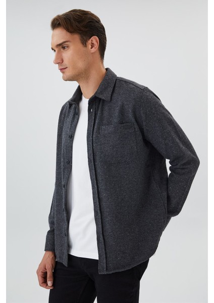 Harold Erkek Dokuma Uzun Kol Gömlek Antrasit fiyatları