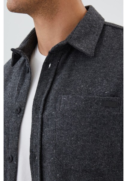 Harold Erkek Dokuma Uzun Kol Gömlek Antrasit indirimleri