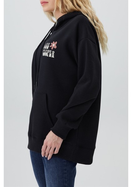 Ella Kadın Kapüşonlu Sweatshirt Siyah modelleri