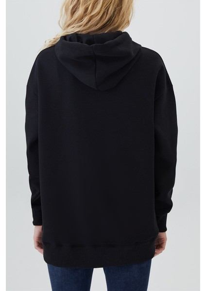 Ella Kadın Kapüşonlu Sweatshirt Siyah fırsatları