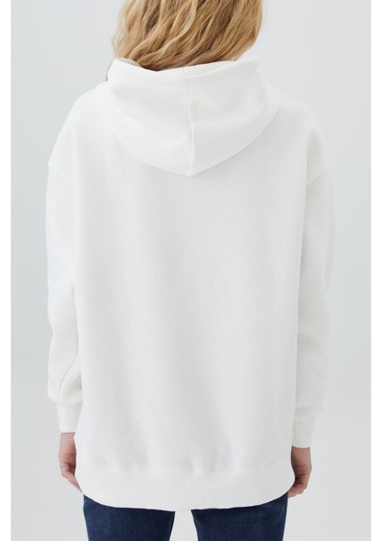 Ella Kadın Kapüşonlu Sweatshirt Ekru fırsatları