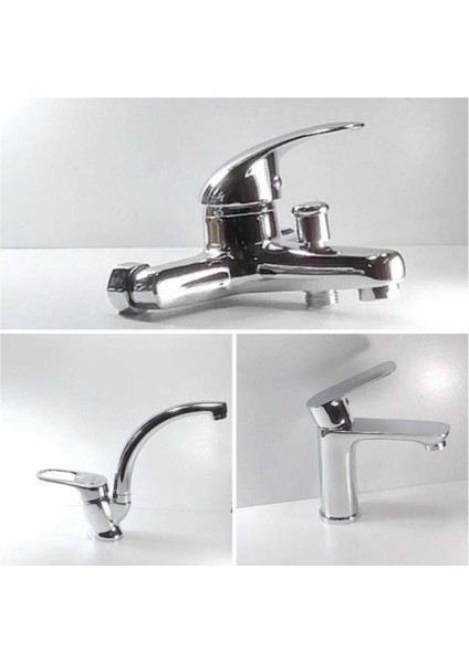 Fleko Banyo Eviye Lavabo Mix Batarya 3'lü Set