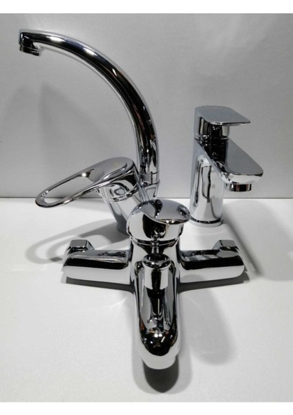 Fleko Banyo Eviye Lavabo Mix Batarya 3'lü Set fiyatları