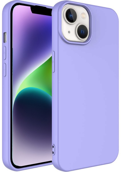 Apple iPhone 14 Kapak Içi Kadife Lansman Lux Silikon Kılıf - Lila