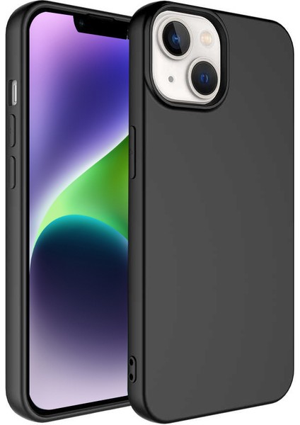 Apple iPhone 14 Kapak Içi Kadife Lansman Lux Silikon Kılıf - Siyah