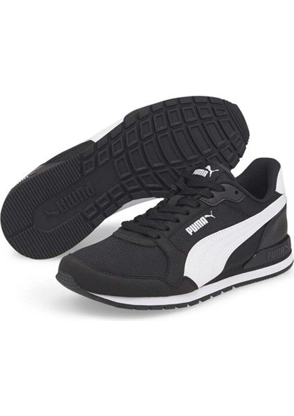 St Runner V3 Mesh Jr 385510 Siyah-Beyaz Kadın Spor Ayakkabı