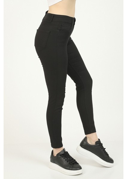 Renk Vermeyen Toparlayıcı Siyah Süper Skinny Jeans Kot Pantolon (Toparlayıcı) fırsatları