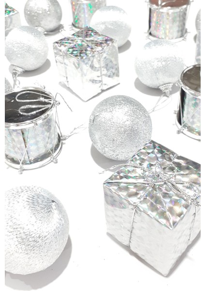 Funworld Yılbaşı Yeni Yıl Süsü Çam Ağacı Süs Karışık 20'li GÜMÜŞ fiyatları