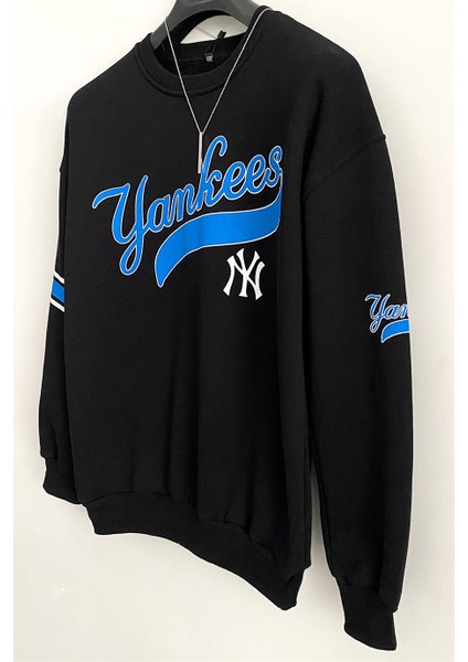 Erkek Siyah 3 Iplik Şardonlu %100 Pamuklu Oversize Sweatshirt modelleri