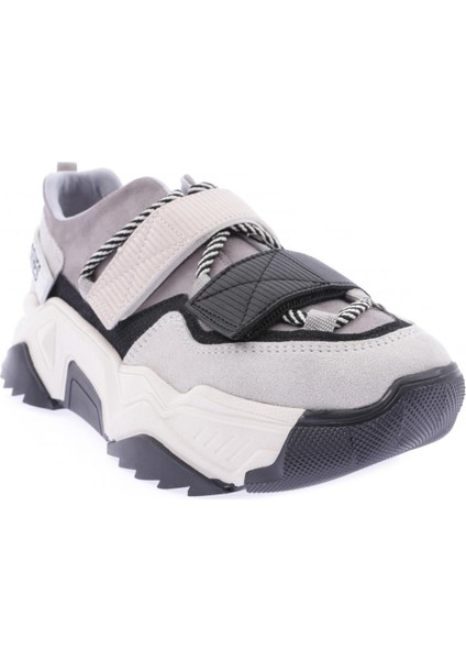 65140-22Y Kadın Mega Kalın Taban Simli Cırtlı Sneakers Ayakkabı modelleri