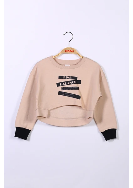 Kız Çocuk Crop Sweatshirt (6-12YAŞ)