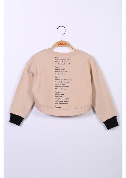 Kız Çocuk Crop Sweatshirt (6-12YAŞ)