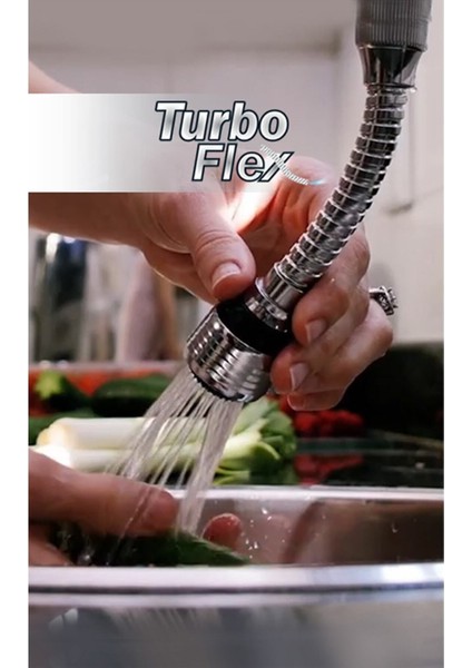 Turbo Flex Plastik Hortumlu Esnek Ayarlanabilir Musluk Başlığı 2 Aşamalı