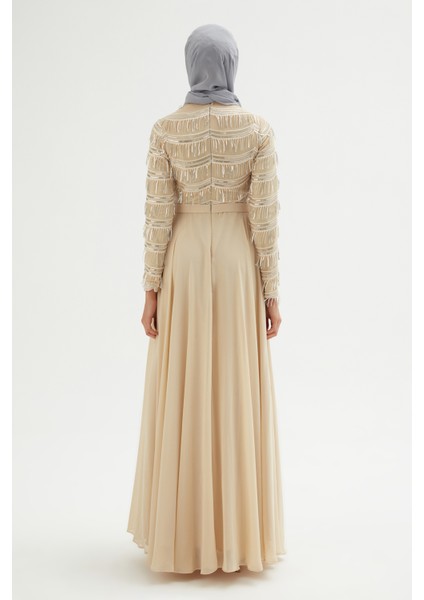 Payetli Abiye Elbise 718-BEJ 42 fırsatları