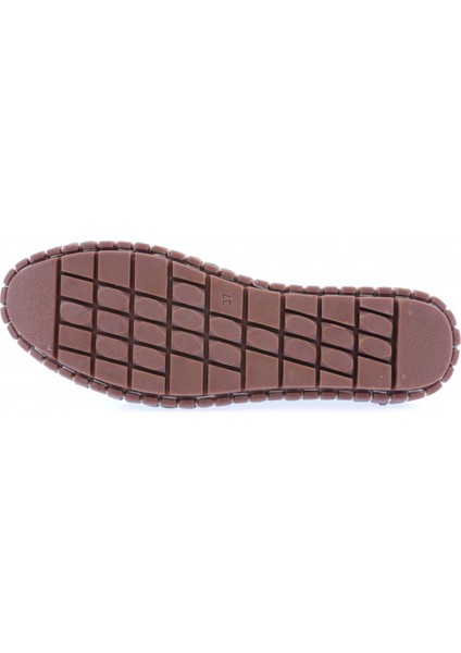 600-23Y Kadin Dikiş Detayli Metal Tokali Loafer Ayakkabi