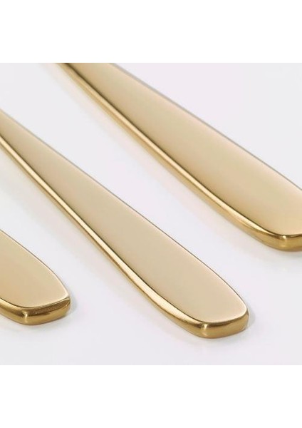 6'lı Çatal Bıçak Kaşık Seti Gold Renk 24 Parça Paslanmaz Çelik Pirinç modelleri