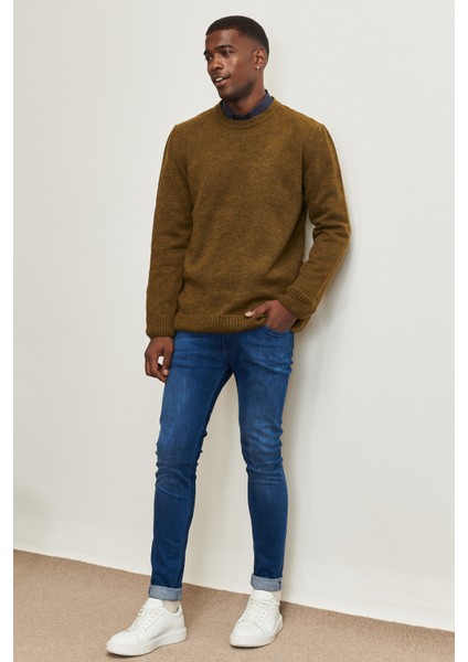 ALTINYILDIZ CLASSICS Erkek Haki Standart Fit Normal Kesim Bisiklet Yaka Şardonlu Yumuşak Dokulu Triko Kazak fiyatları