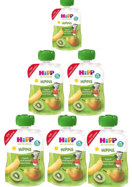 Organik Kivili Muzlu Armut Püresi 100GR x 6 Adet