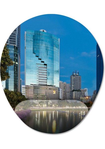 Bangkok - Gezgin - Seyahat Bilek Destekli Mousepad Model - 1 Oval
