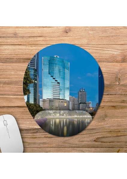 Bangkok - Gezgin - Seyahat Bilek Destekli Mousepad Model - 1 Oval