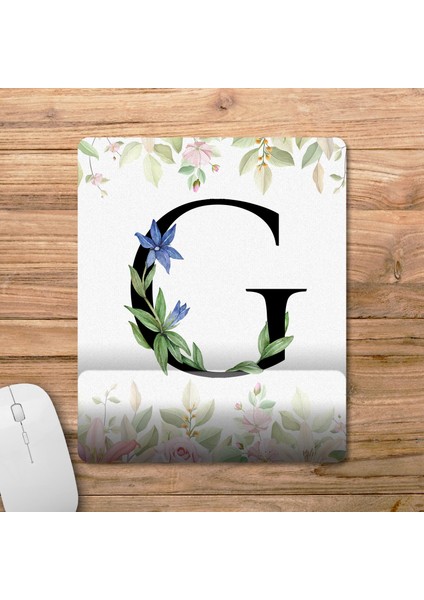G Harfi - Çiçekli Harf Bilek Destekli Mousepad Model - 1 fiyatları