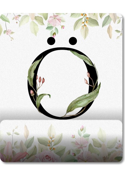 Ö Harfi - Çiçekli Harf Bilek Destekli Mousepad Model - 1