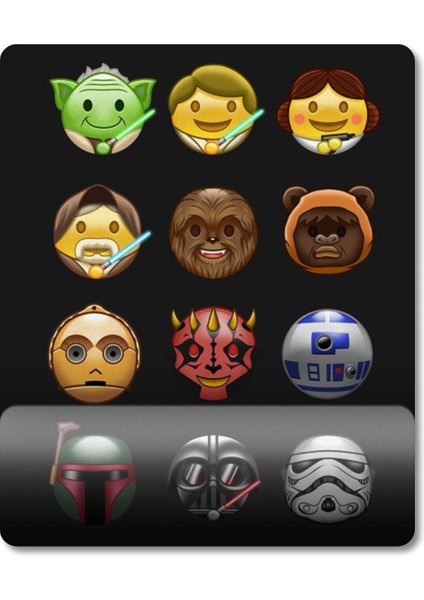 Star Wars Emojileri Bilek Destekli Mousepad Model - 1