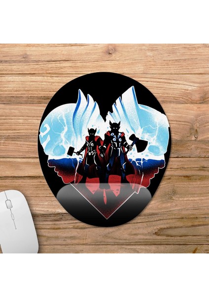 Thor & Lady Thor - Marvel Bilek Destekli Mousepad Model - 1 Oval fiyatları
