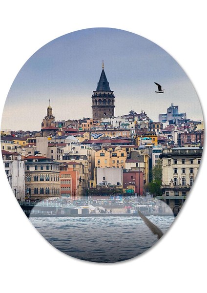 Istanbul - Gezgin - Seyahat Bilek Destekli Mousepad Model - 1 Oval