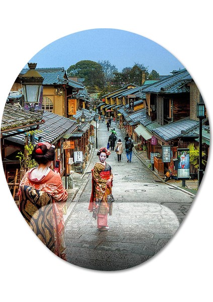 Kyoto - Gezgin - Seyahat Bilek Destekli Mousepad Model - 3 Oval