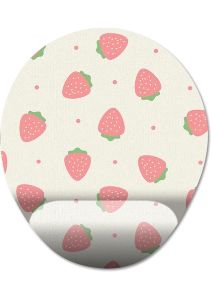Çilek Bilek Destekli Mousepad Model - 2 Oval