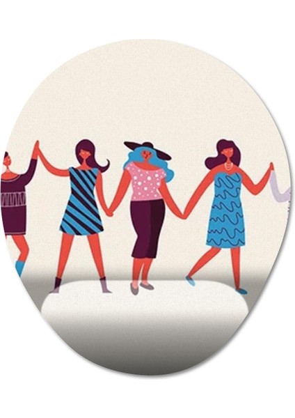Feminizm - Kadın Hakları Bilek Destekli Mousepad Model - 2 Oval