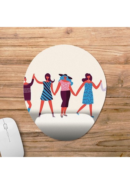 Feminizm - Kadın Hakları Bilek Destekli Mousepad Model - 2 Oval