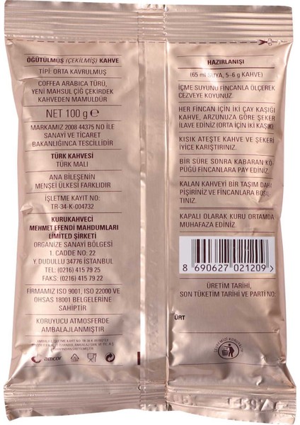 Türk Kahvesi 10 x 100 gr fiyatları