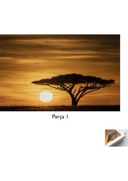 1 Parça Poster Kanvas Tablo Serengeti Sunrise Peyzajı Tanzanya Kanvas