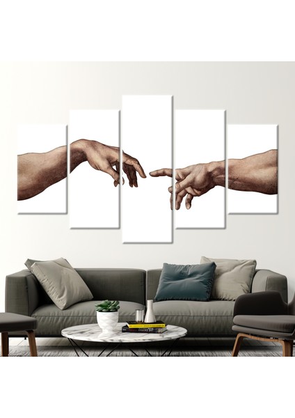 5 Parçalı Mix Kanvas Tablo Modern Kanvas Soyut Duvar Süsü Michelangelo Hediye Kanvas