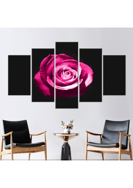 5 Parçalı Mix Kanvas Tablo Pembe Gül Fotoğrafçılığı Gül Fotoğrafı Kanvas Baskı