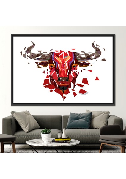 1 Parça Siyah Çerçeveli Kanvas Tablo Soyut Kanvas Dekor Geometrik Sanat Eseri Bull Kanvas Baskı fiyatları
