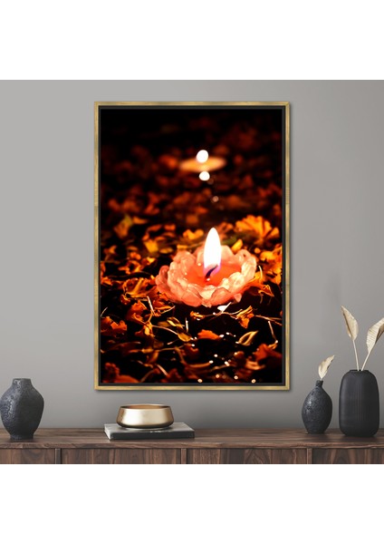 1 Parça Gold Çerçeveli Kanvas Tablo Motivasyon Hediye Kanvas Mumlar Fotoğraf Hediye Kanvas