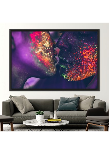 1 Parça Siyah Çerçeveli Kanvas Tablo Sanat Eseri Çift Kanvas Soyut Duvar Süsü fiyatları