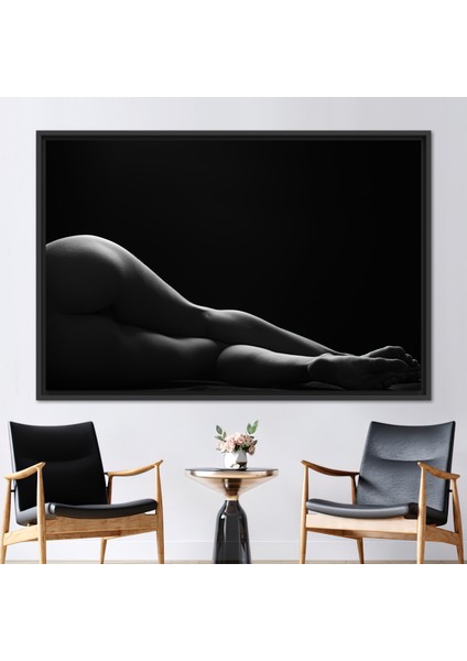 1 Parça Siyah Çerçeveli Kanvas Tablo Kadın Fotoğraf Baskısı Sanat