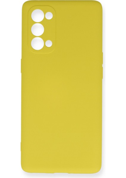 Oppo Reno 5 Kılıf Nano Içi Kadife Silikon - Sarı 300099