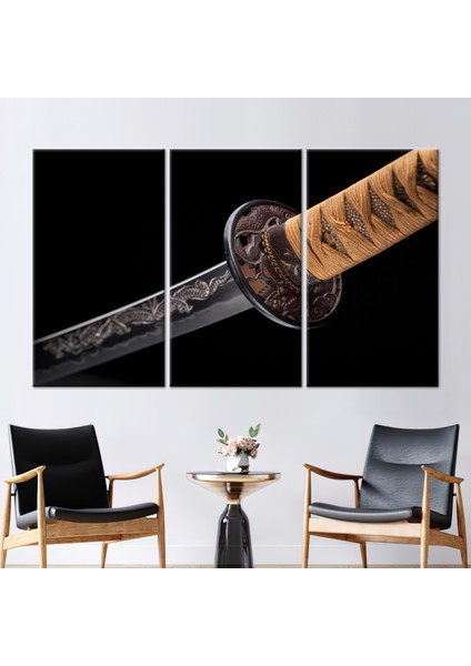 3 Parçalı Kanvas Tablo Blade Kanvas Sanatı Blade Süs Kanvas Katana Blade Kanvas Dekor